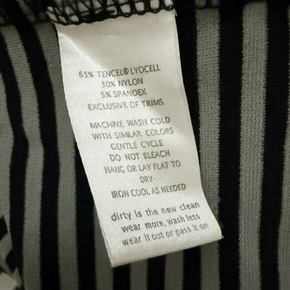 TOAD & CO. | Transita Skirt Black Gray Stripe Striped Pencil Stretch | Medium - Picture 6 of 7